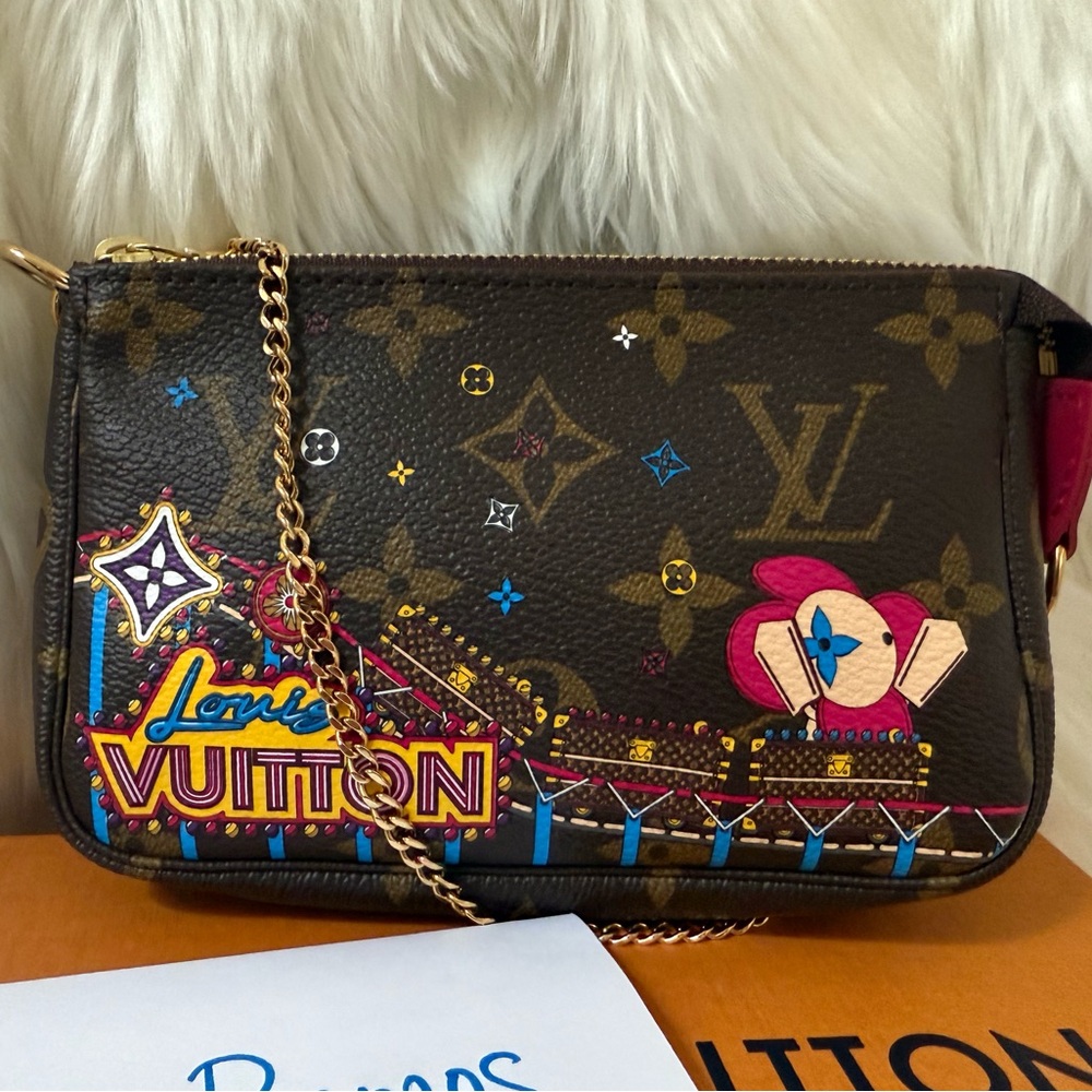 LV Monogram 2020 Christmas Animation Roller Coaster Mini Pochette Accessories